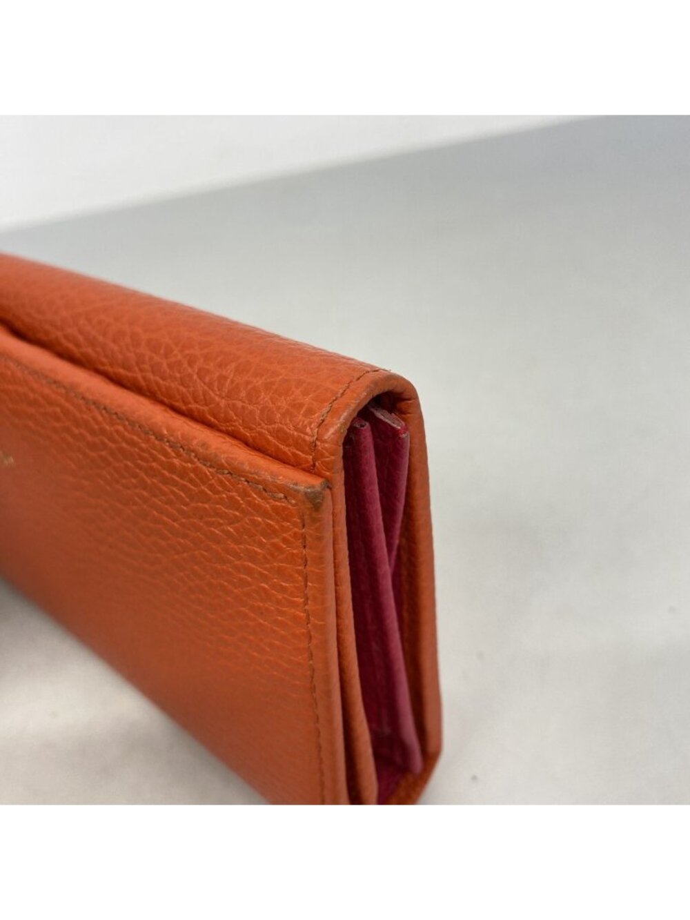 Gucci Wallet Swing Leather Orange Champagne Gold - Picture 6 of 7